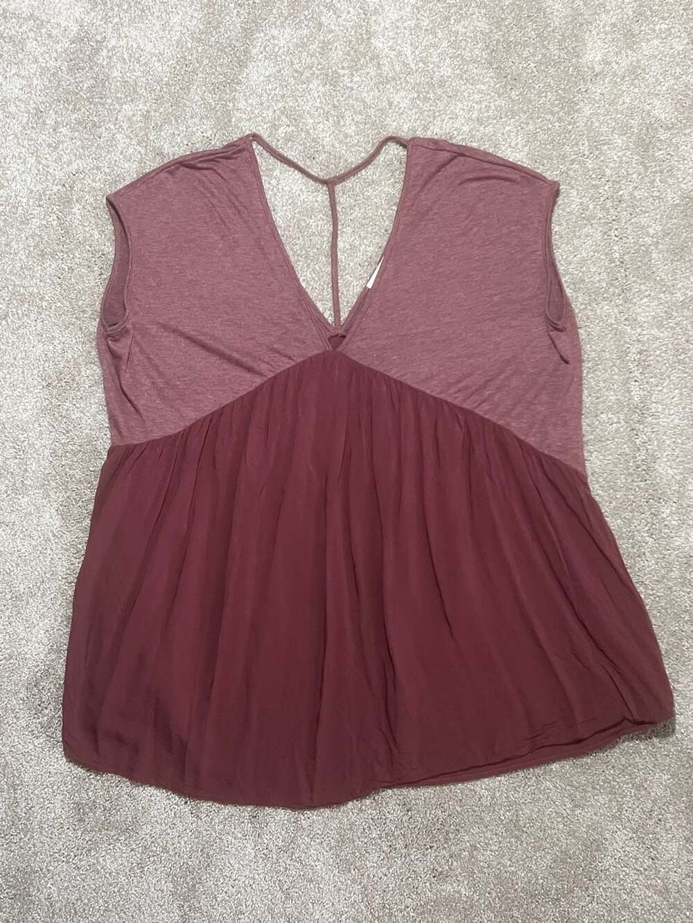 Meadow Rue Anthropologie Quincy V-Neck T-Back Babydoll Tank Top